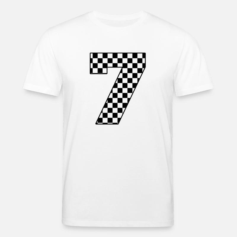 Nummer 7 kariert - Stanley/Stella Unisex Bio-T-Shirt CREATOR  - Weiß