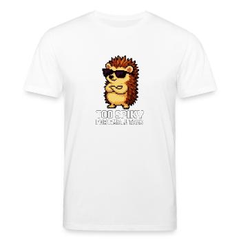 Zu stachelig für Smalltalk – Igel mit Attitüde - Stanley/Stella Unisex Bio-T-Shirt CREATOR  - Weiß - Vorne - Alina (178cm) & Michal (187cm)