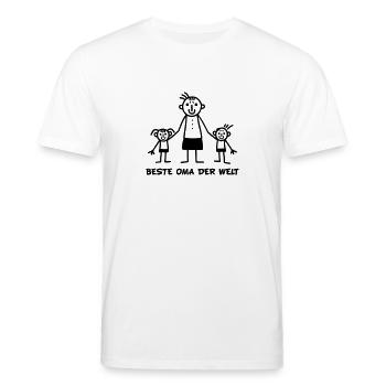 Beste Oma mit Enkelkindern - Stanley/Stella Unisex Bio-T-Shirt CREATOR  - Weiß - Vorne - Alina (178cm) & Michal (187cm)