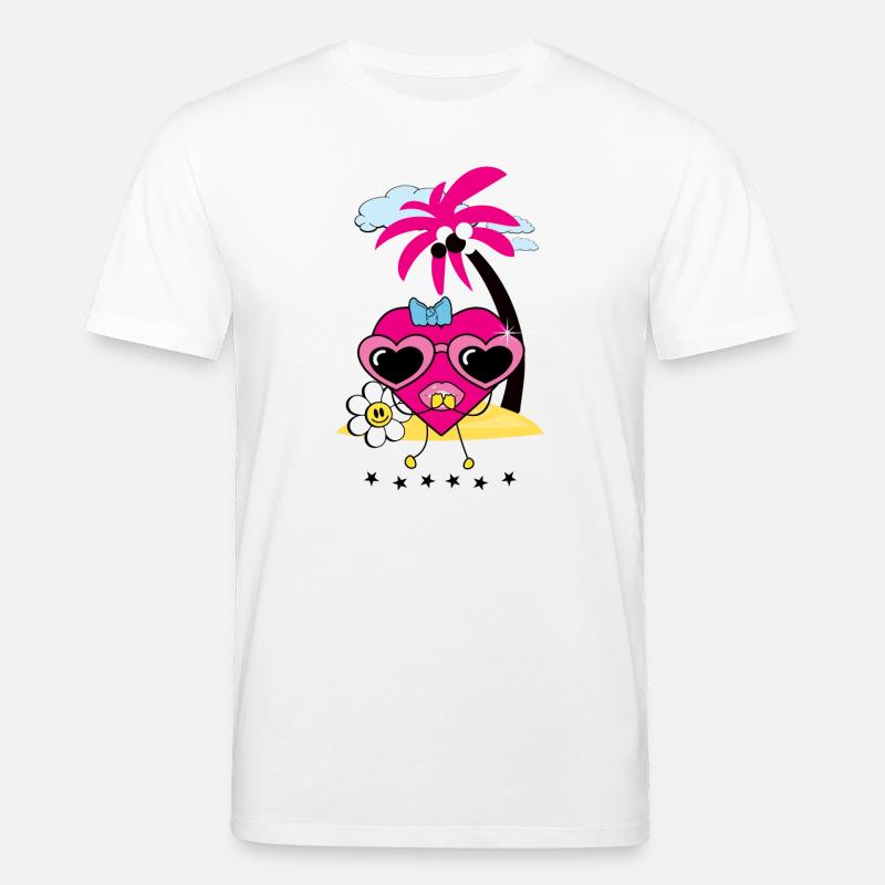 Herz auf Insel - Stanley/Stella Unisex Bio-T-Shirt CREATOR  - Weiß