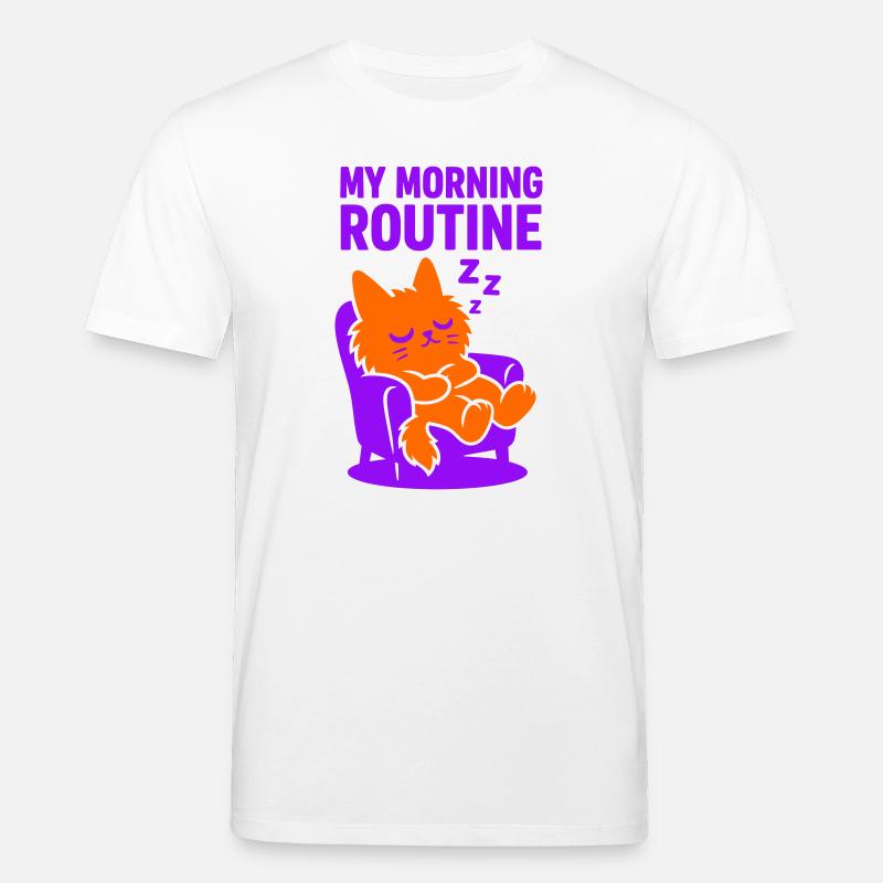 Routine matinale chat #1 - T-shirt bio CREATOR Stanley/Stella Unisexe - blanc