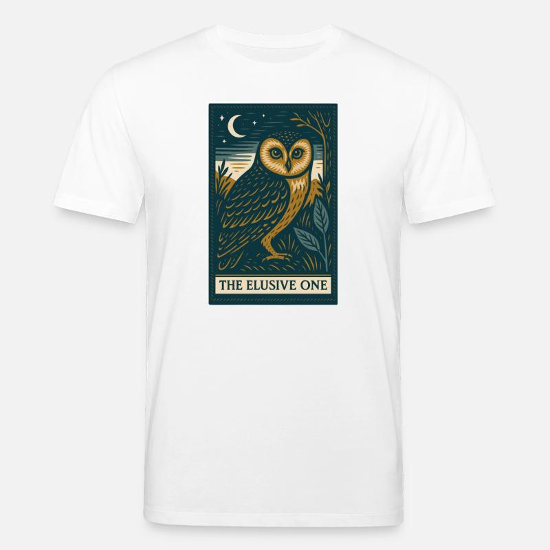 Mystische Eule unter Nachthimmel - Stanley/Stella Unisex Bio-T-Shirt CREATOR  - Weiß