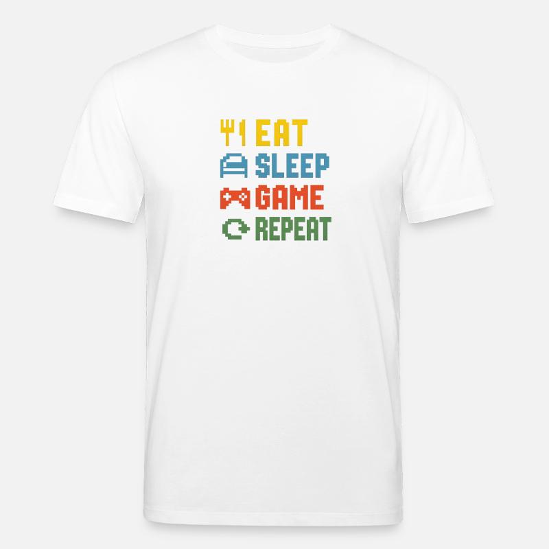 Eat Sleep Game Repeat - Stanley/Stella Unisex Bio-T-Shirt CREATOR  - Weiß