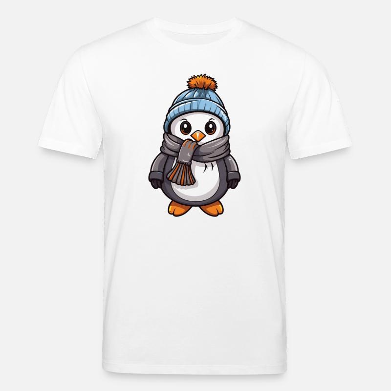 Pinguin Comic Niedlich Winter - Stanley/Stella Unisex Bio-T-Shirt CREATOR  - Weiß