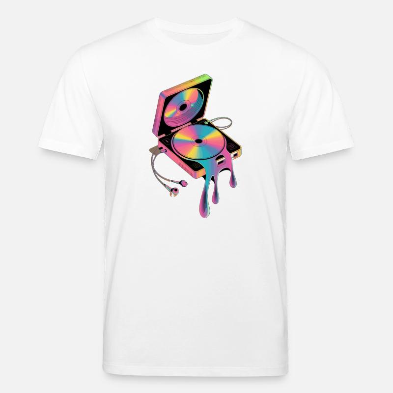  Retro Discman Psychedelic CD Player 90er - Stanley/Stella Unisex Bio-T-Shirt CREATOR  - Weiß