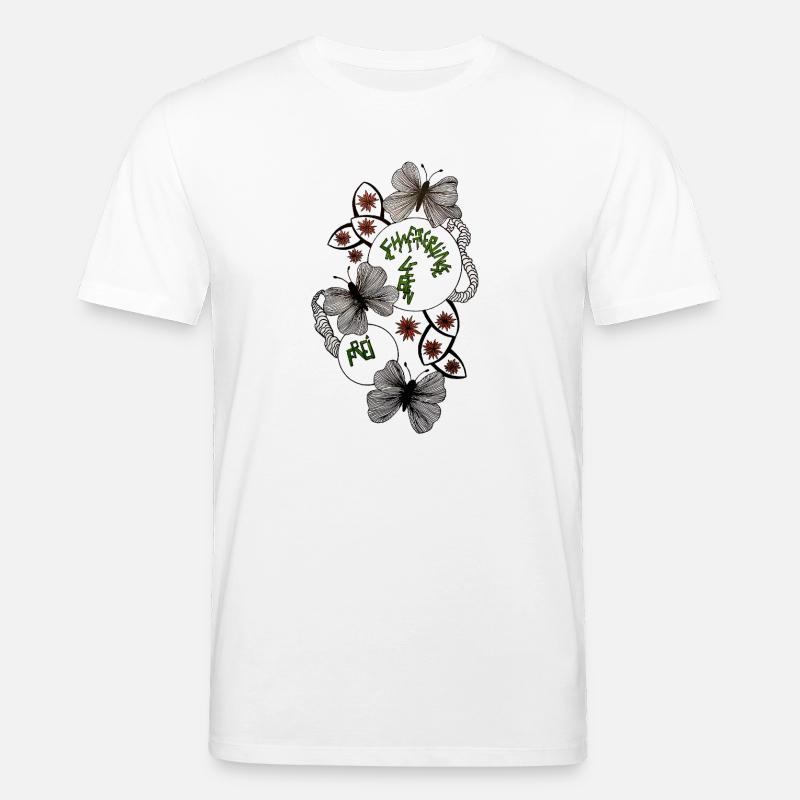 Hand Drawn Butterfly Floral Pattern - Stanley/Stella CREATOR Unisex Organic T-Shirt - white