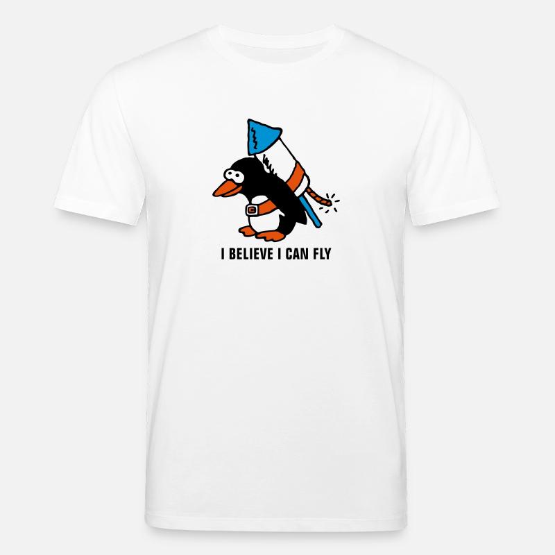 rocket_pinguin_white_b_3c - Stanley/Stella CREATOR Unisex Organic T-Shirt - white