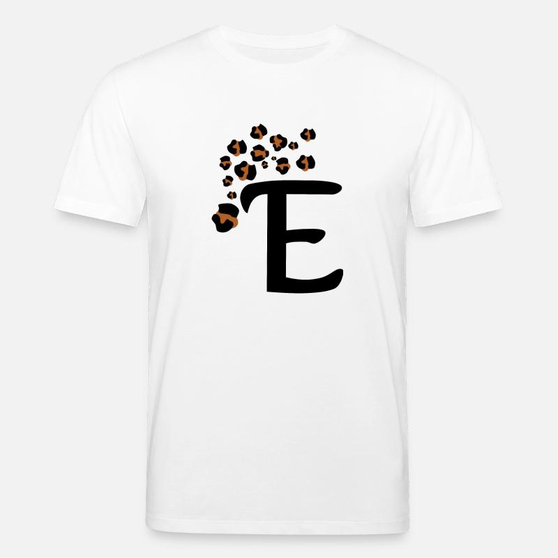 Letter e leopard patterns - Stanley/Stella CREATOR Unisex Organic T-Shirt - white