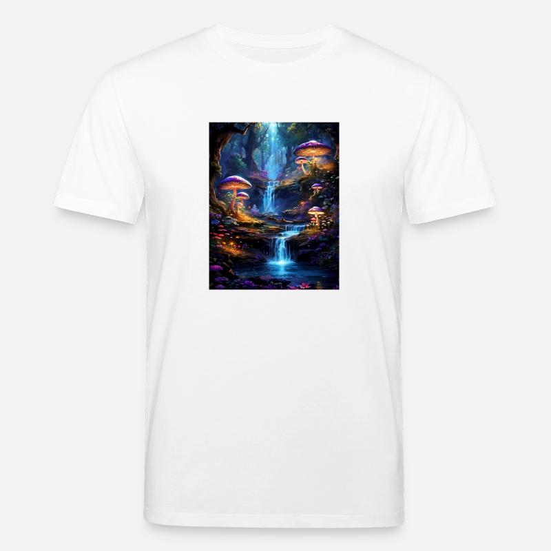 Magischer Wald mit Wasserfall - Stanley/Stella Unisex Bio-T-Shirt CREATOR  - Weiß