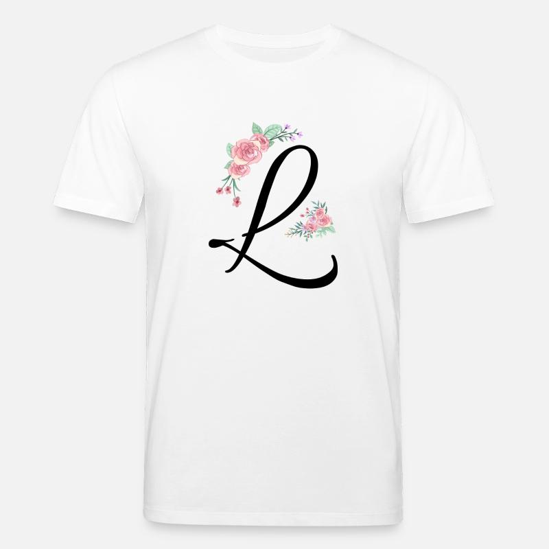 Buchstabe l Blumen - Stanley/Stella Unisex Bio-T-Shirt CREATOR  - Weiß