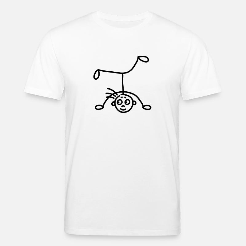 Strichmännchen Kopfstand - Stanley/Stella Unisex Bio-T-Shirt CREATOR  - Weiß