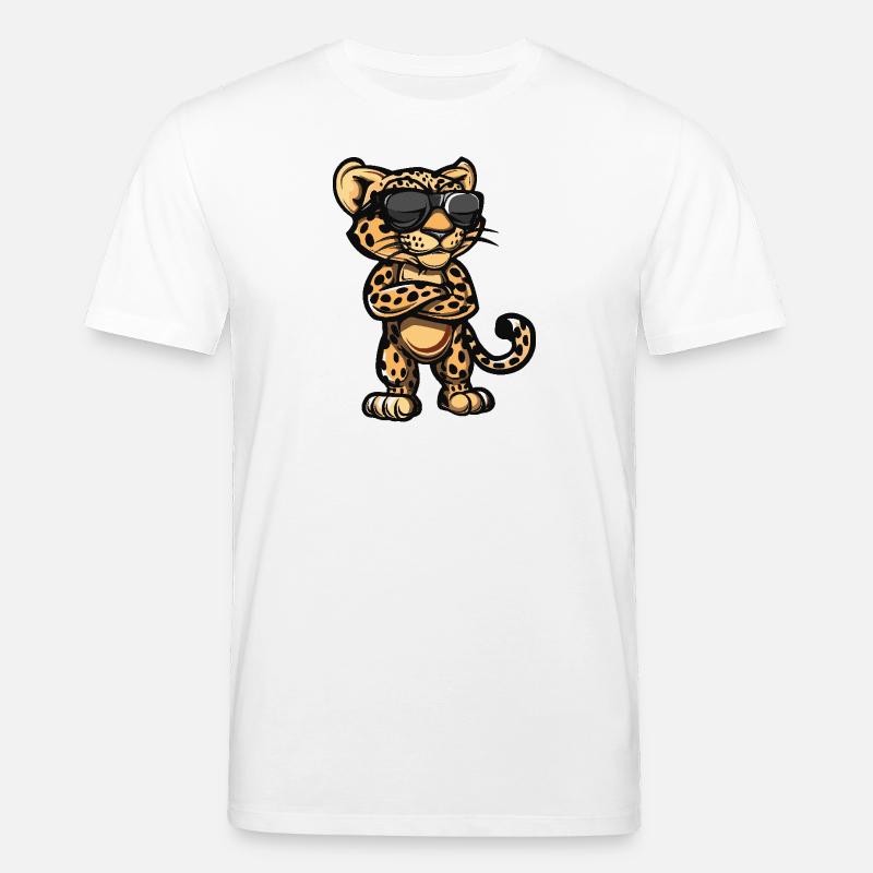Léopard Bande dessinée cool - T-shirt bio CREATOR Stanley/Stella Unisexe - blanc