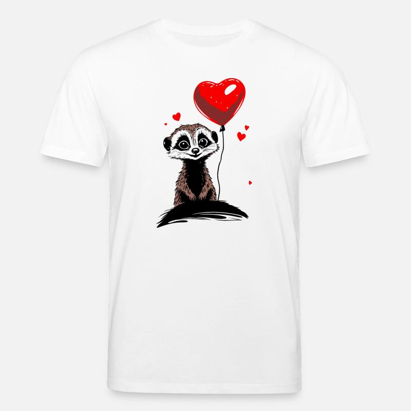 Erdmännchen Herz Luftballon - Heartful Creatures - Stanley/Stella Unisex Bio-T-Shirt CREATOR  - Weiß