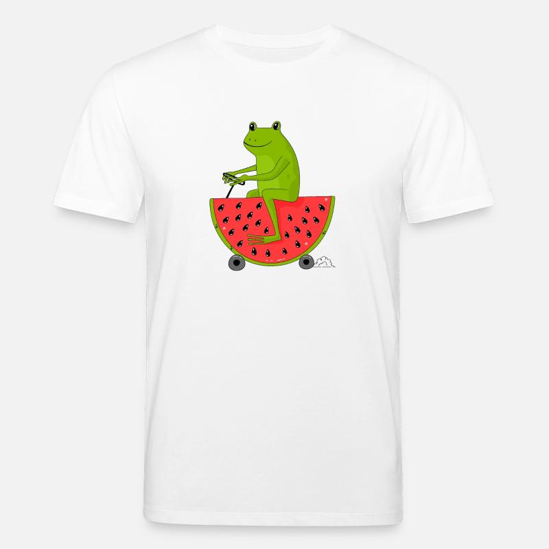 Grenouille et pastèque - T-shirt bio CREATOR Stanley/Stella Unisexe - blanc
