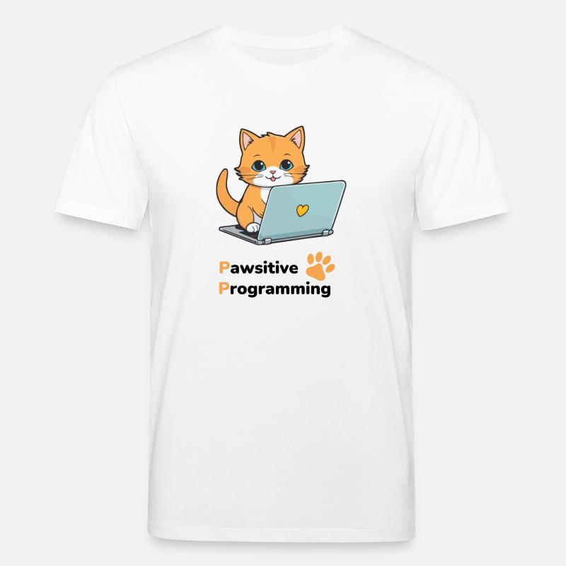 Pawsitive programming - Stanley/Stella CREATOR Unisex Organic T-Shirt - white