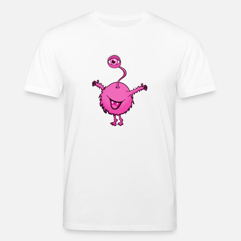 Monstre rose avec un oeil - T-shirt bio CREATOR Stanley/Stella Unisexe - blanc