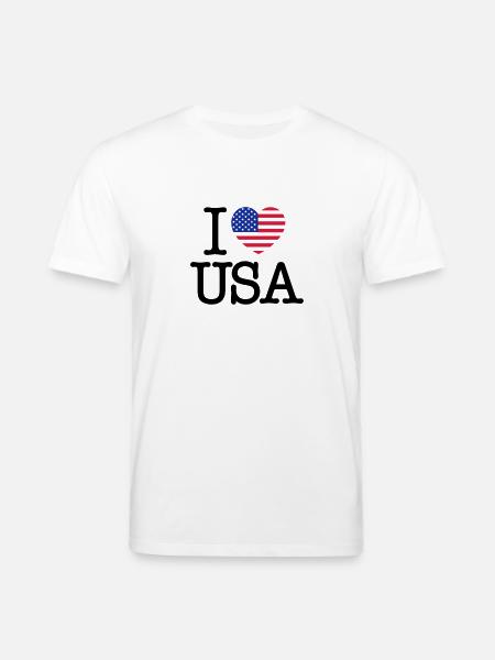 I Love USA - T-shirt bio CREATOR Stanley/Stella Unisexe - blanc