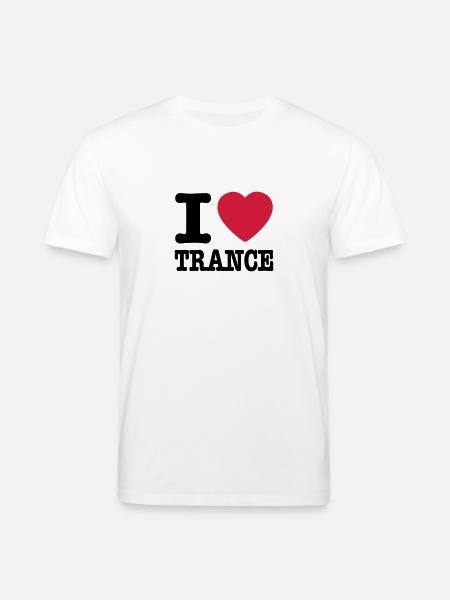 I love trance / I heart trance - Stanley/Stella Uniseks bio-T-Shirt CREATOR  - wit