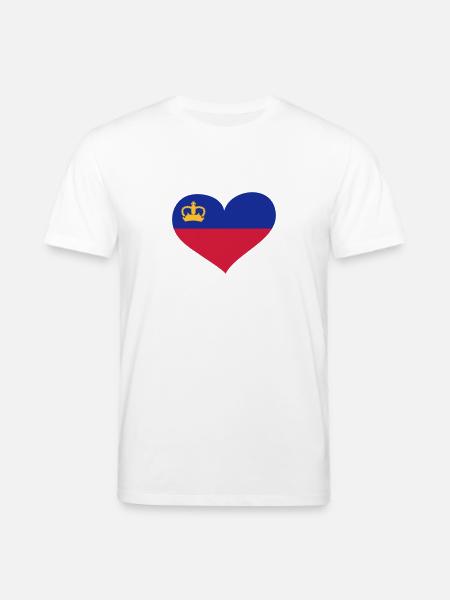 Liechtenstein Herz; Heart Liechtenstein - Stanley/Stella CREATOR Unisex Organic T-Shirt - white