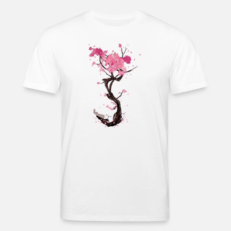 Flor en spirale de sakura - T-shirt bio CREATOR Stanley/Stella Unisexe - blanc