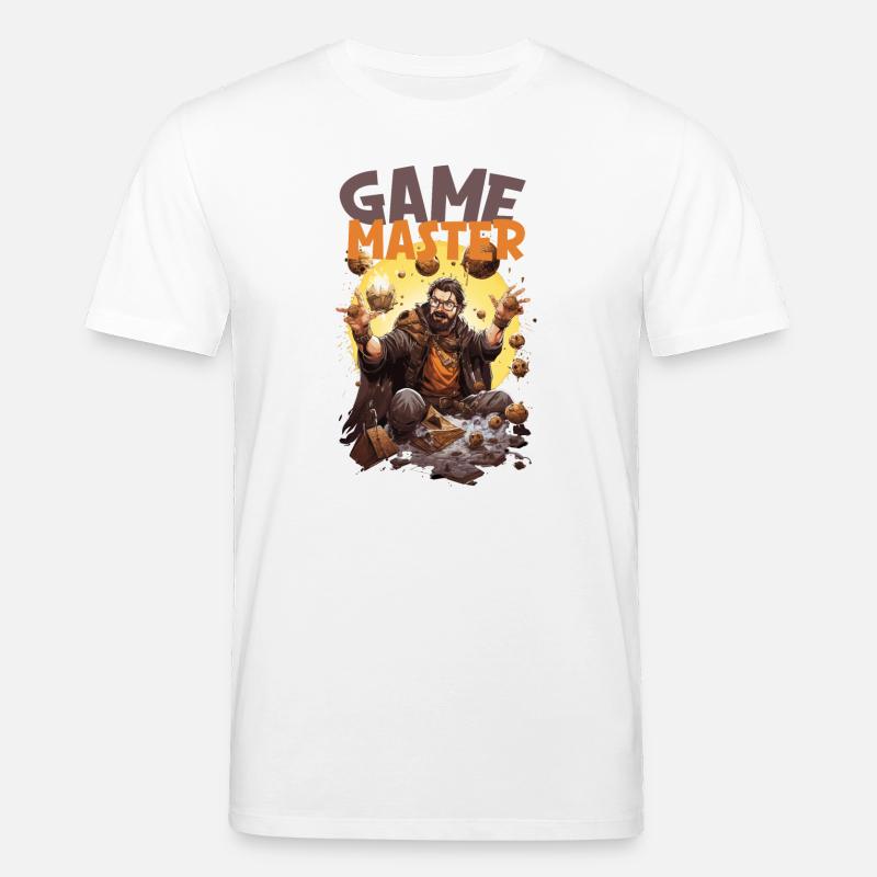 Maître de jeu avec des dés volants – RPG Nerd - T-shirt bio CREATOR Stanley/Stella Unisexe - blanc
