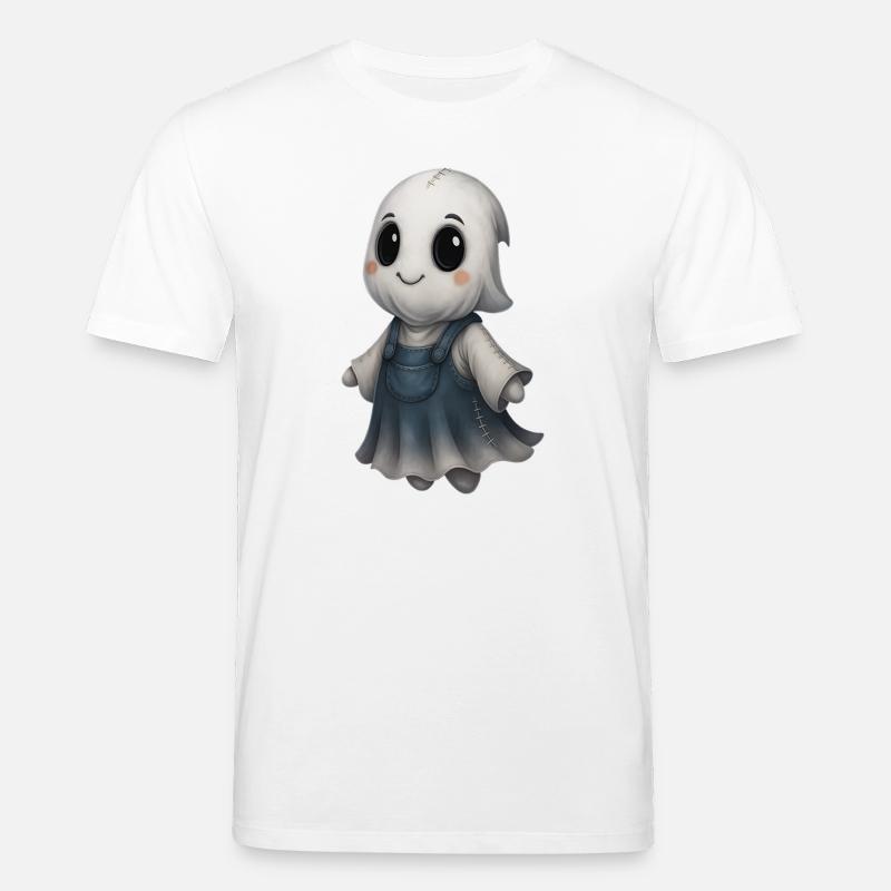 Süßer Geisterfreund Patchwork - Stanley/Stella Unisex Bio-T-Shirt CREATOR  - Weiß