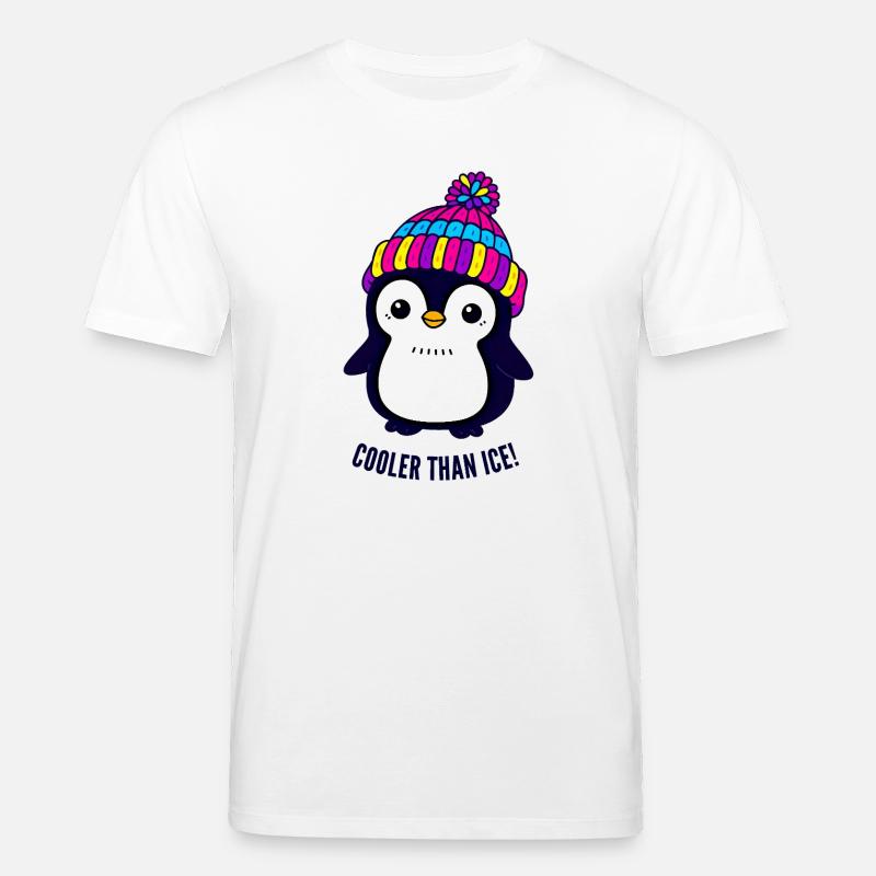 Pinguin mit dem bunten Hut - Stanley/Stella Unisex Bio-T-Shirt CREATOR - Weiß