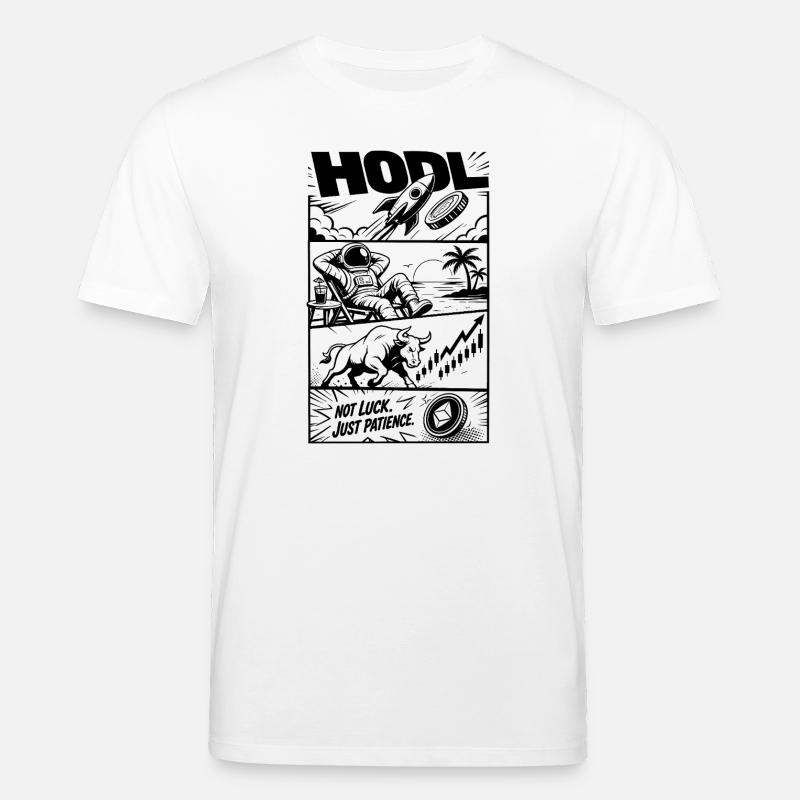 Mème Crypto Rocket HODL - T-shirt bio CREATOR Stanley/Stella Unisexe - blanc