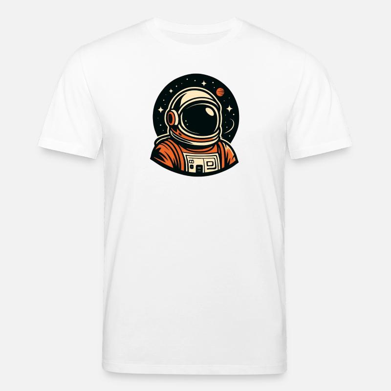 Astronaute orange dans l'espace - T-shirt bio CREATOR Stanley/Stella Unisexe - blanc