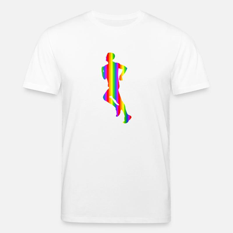 Bunter Läufer Regenbogen - Stanley/Stella Unisex Bio-T-Shirt CREATOR  - Weiß