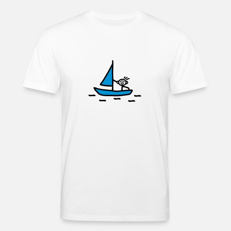 Strichmännchen segeln - V2 - Stanley/Stella Unisex Bio-T-Shirt CREATOR  - Weiß
