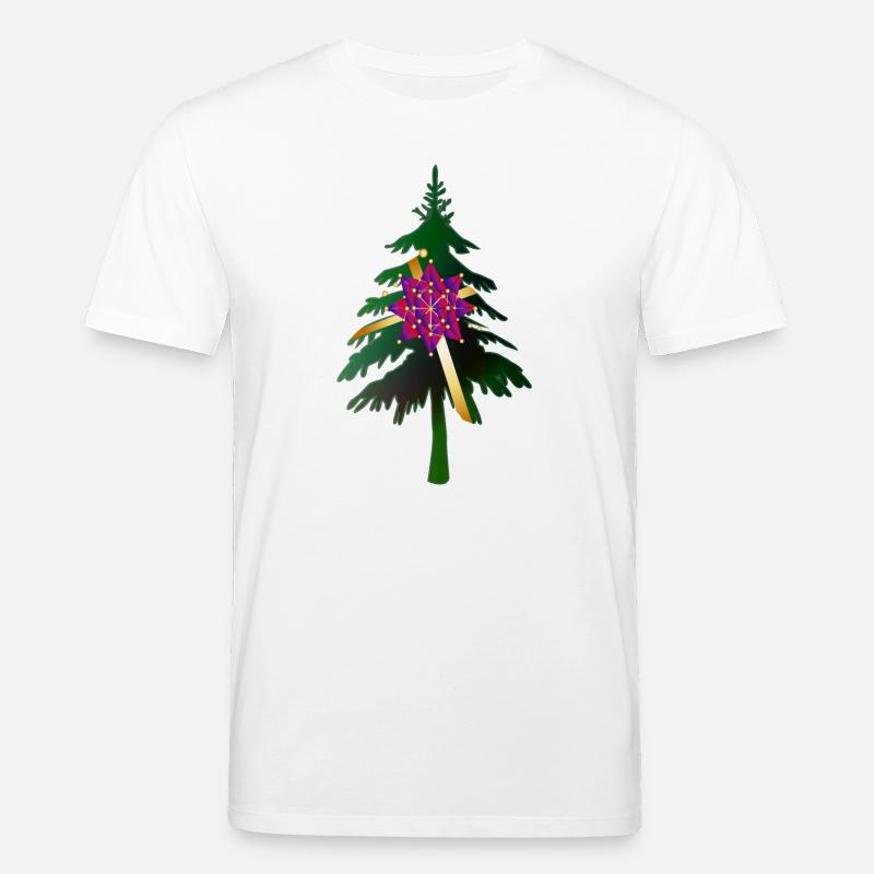 Christbaum oder Weihnachtsbaum & Geschenkschleife - Stanley/Stella Unisex Bio-T-Shirt CREATOR  - Weiß