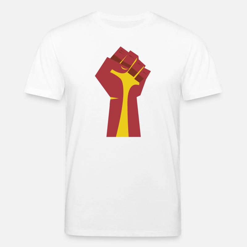 Die erhobene Faust (rot, gelb) - Stanley/Stella Unisex Bio-T-Shirt CREATOR - Weiß
