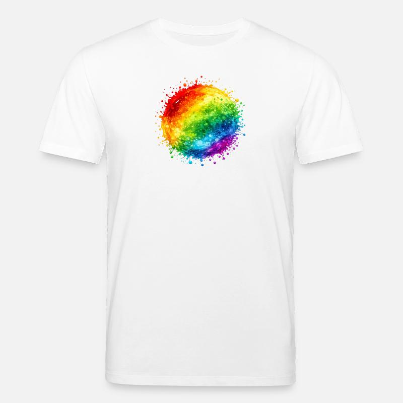 Regenbogenfarbene Farbspritzer Explosion - Stanley/Stella Unisex Bio-T-Shirt CREATOR  - Weiß