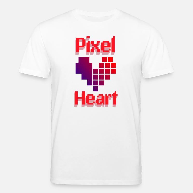 Pixel Retro Love Heart Gradient - Stanley/Stella Unisex Bio-T-Shirt CREATOR  - Weiß
