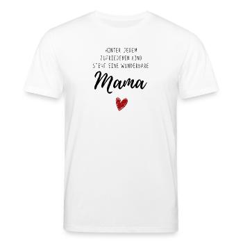 Behind every happy child - wonderful mom - Stanley/Stella CREATOR Unisex Organic T-Shirt - white - Front - Alina (178cm) & Michal (187cm)