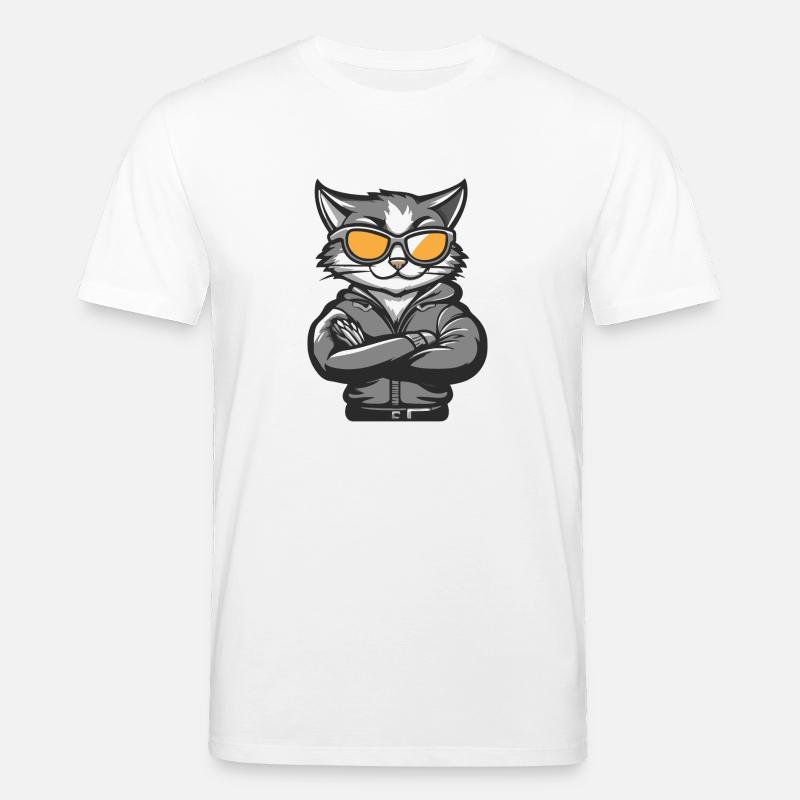 Katze Comic Cool - Stanley/Stella Unisex Bio-T-Shirt CREATOR  - Weiß