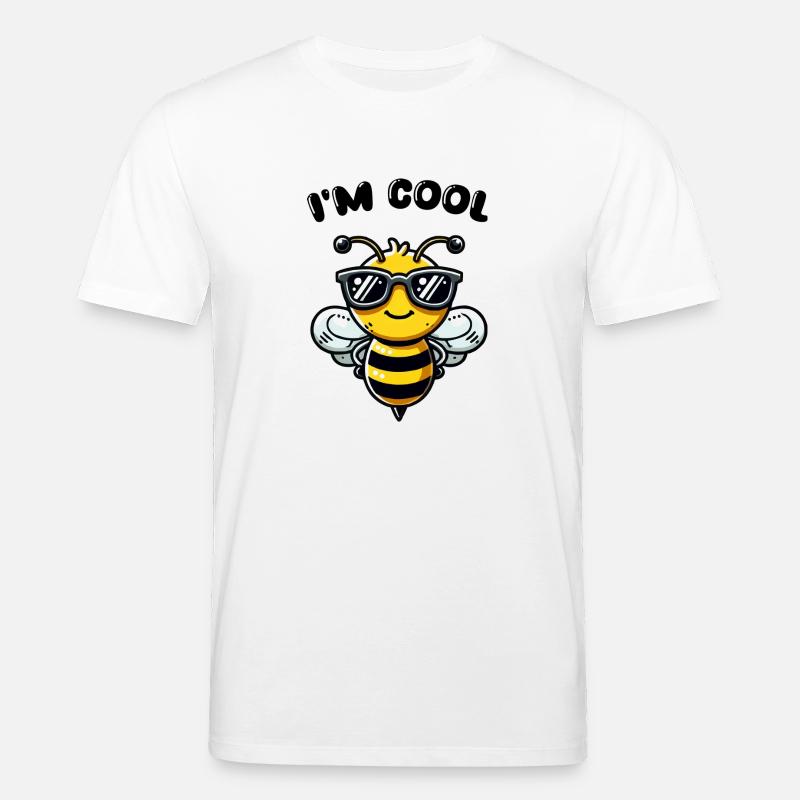 biene comic sonnenbrille - Stanley/Stella Unisex Bio-T-Shirt CREATOR  - Weiß