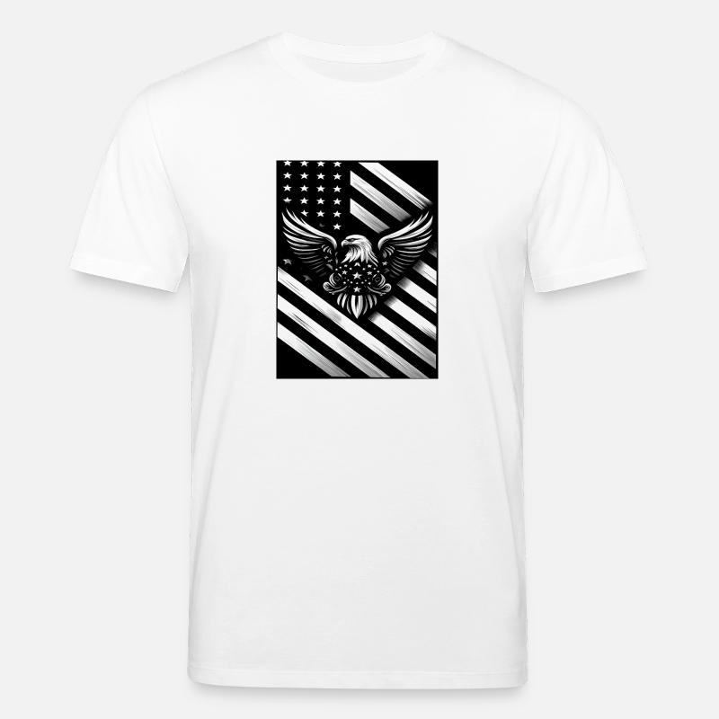 Drapeau US blanc et noir - T-shirt bio CREATOR Stanley/Stella Unisexe - blanc