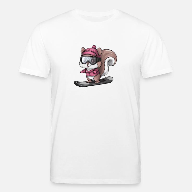 Cooler Eichhörnchen Snowboarder Wintersport - Stanley/Stella Unisex Bio-T-Shirt CREATOR  - Weiß