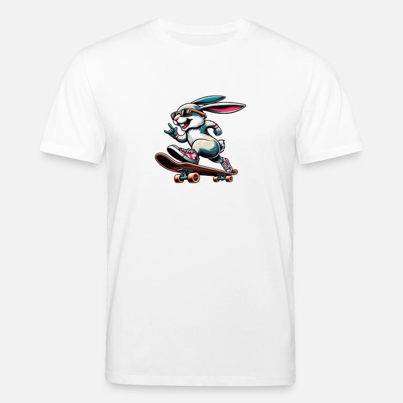 Cool Skateboarder Easter Bunny Design - Stanley/Stella CREATOR Unisex Organic T-Shirt - white