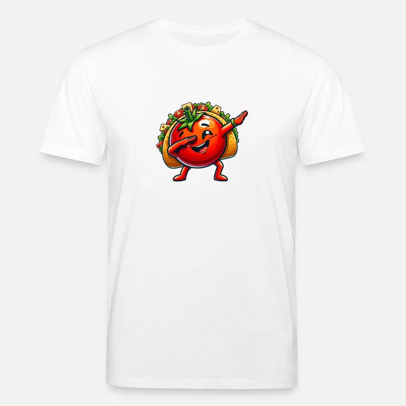 Taco with Tomato Dabbing Comic - Stanley/Stella CREATOR Unisex Organic T-Shirt - white