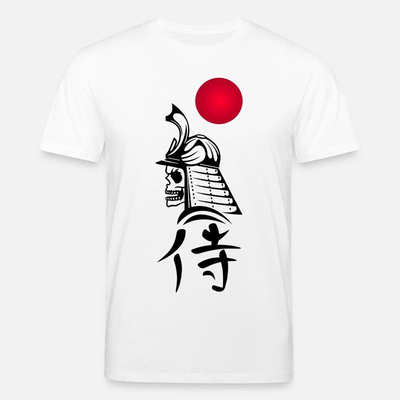 Schwarzer Samurai und Rote Sonne - Stanley/Stella Unisex Bio-T-Shirt CREATOR  - Weiß