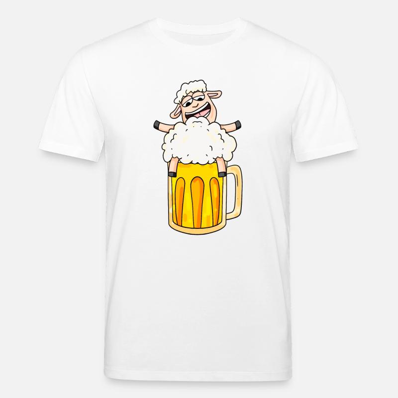 Bier Schaf Comic - Stanley/Stella Unisex Bio-T-Shirt CREATOR  - Weiß