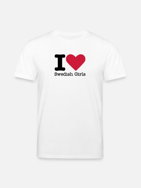 I Love Swedish Girls - Stanley/Stella CREATOR Unisex Organic T-Shirt - white