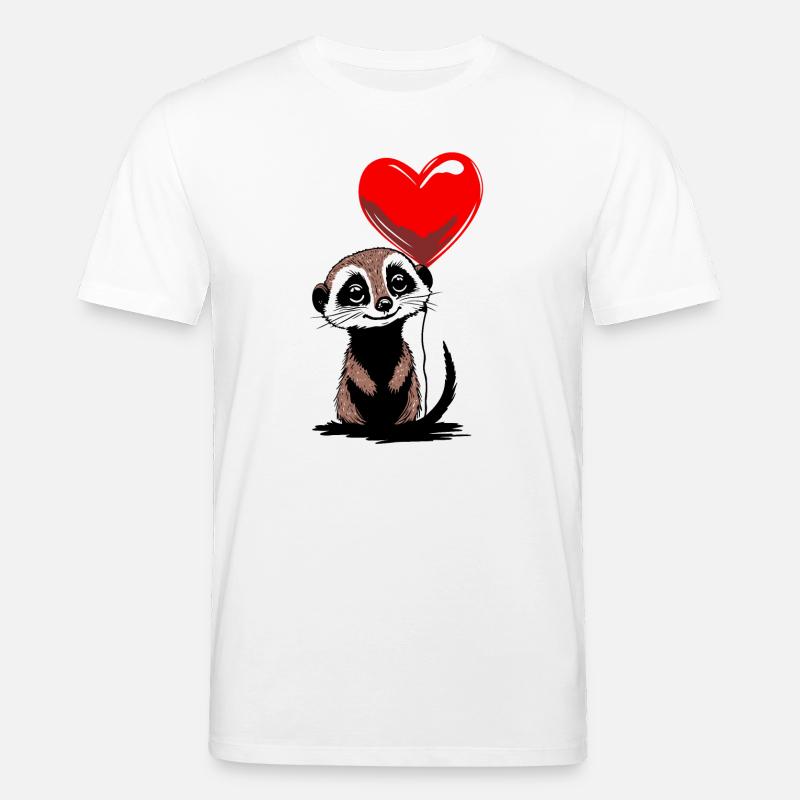 Erdmännchen Herz Luftballon - Heartful Creatures - Stanley/Stella Unisex Bio-T-Shirt CREATOR  - Weiß