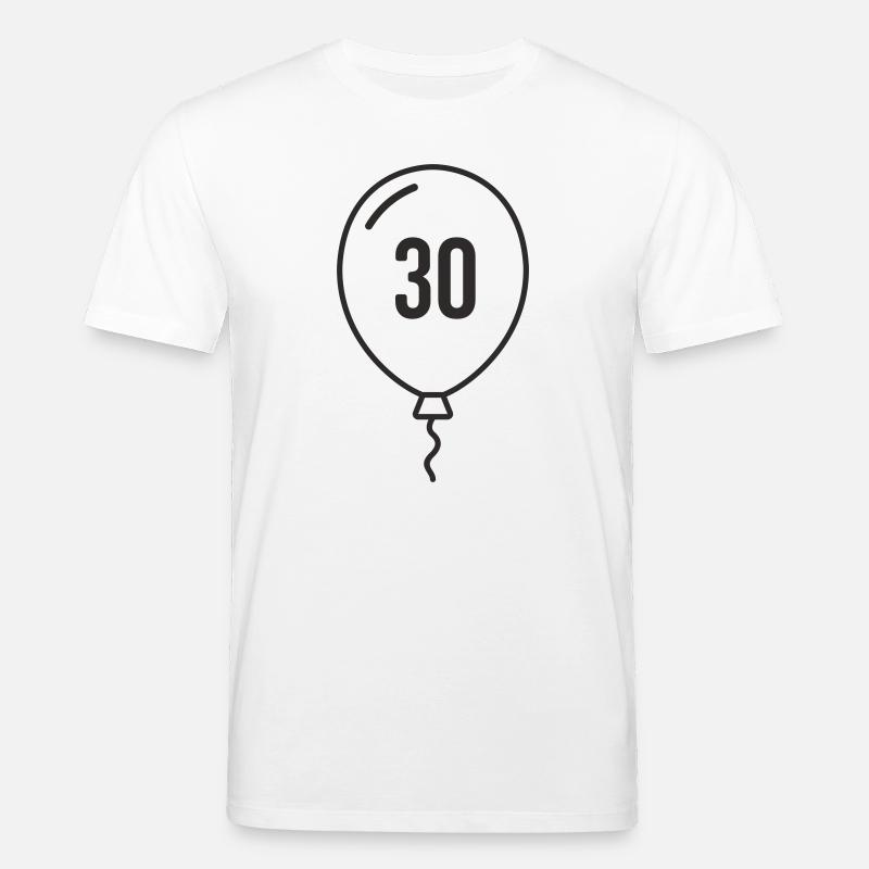 Ballon numéro 30 – Conception d’anniversaire rond - T-shirt bio CREATOR Stanley/Stella Unisexe - blanc
