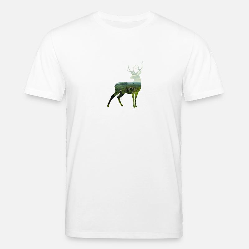 Cerf silhoutte - T-shirt bio CREATOR Stanley/Stella Unisexe - blanc