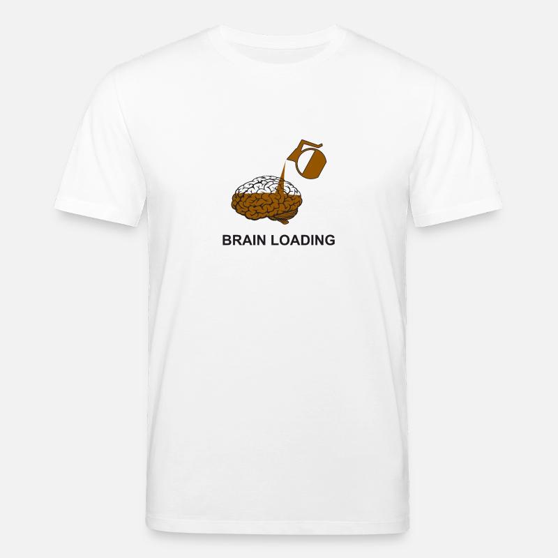 Brain loading by coffee - Stanley/Stella CREATOR Unisex Organic T-Shirt - white