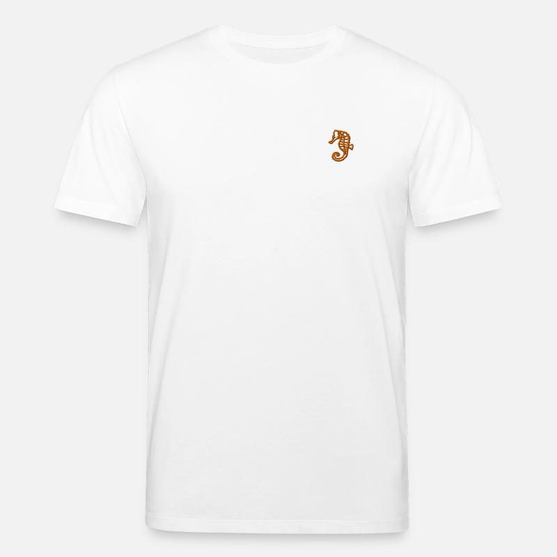 Seepferdchen bestickt - Stanley/Stella Unisex Bio-T-Shirt CREATOR  - Weiß
